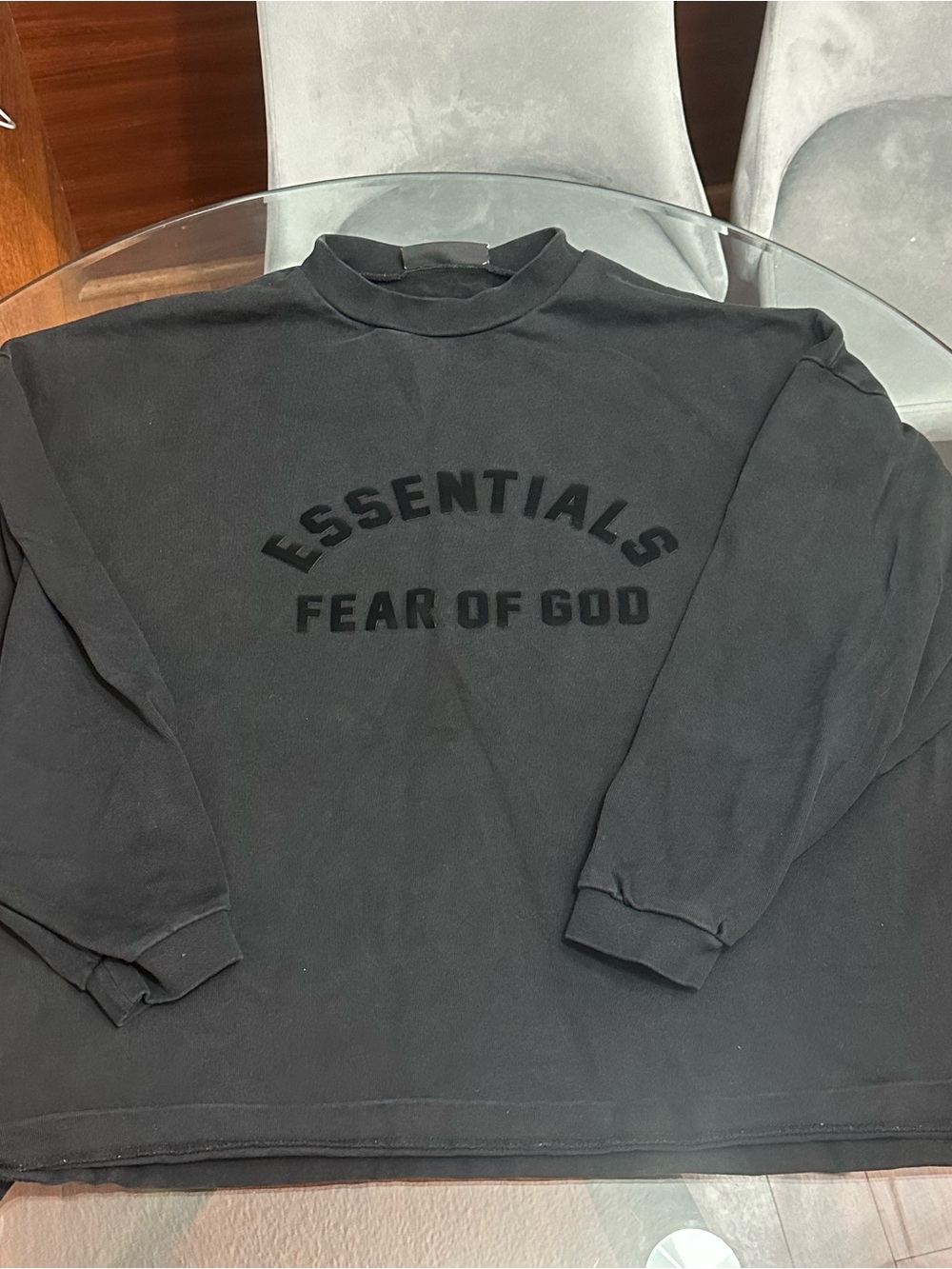 Essentials Fear of God Black Crewneck Sweatshirt